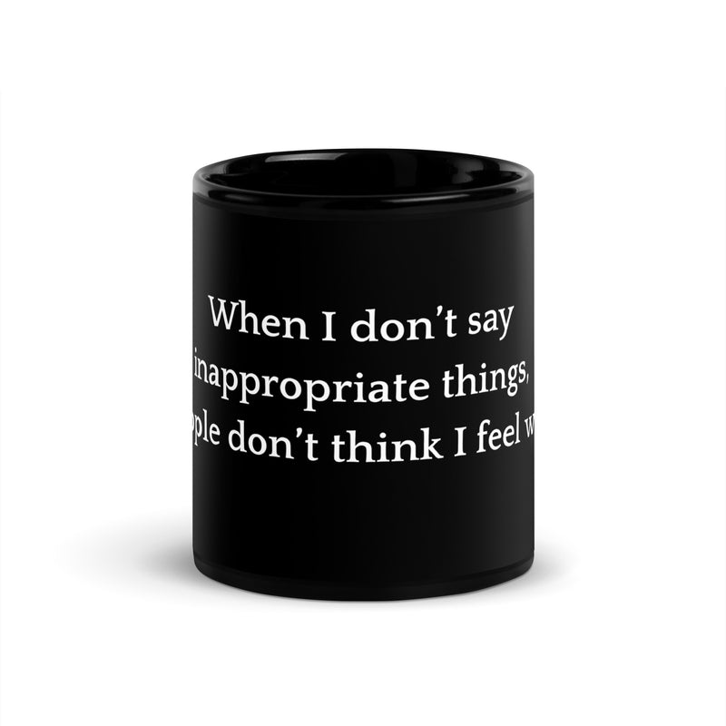 Inappropriate Things - Black Glossy Mug-zoom-