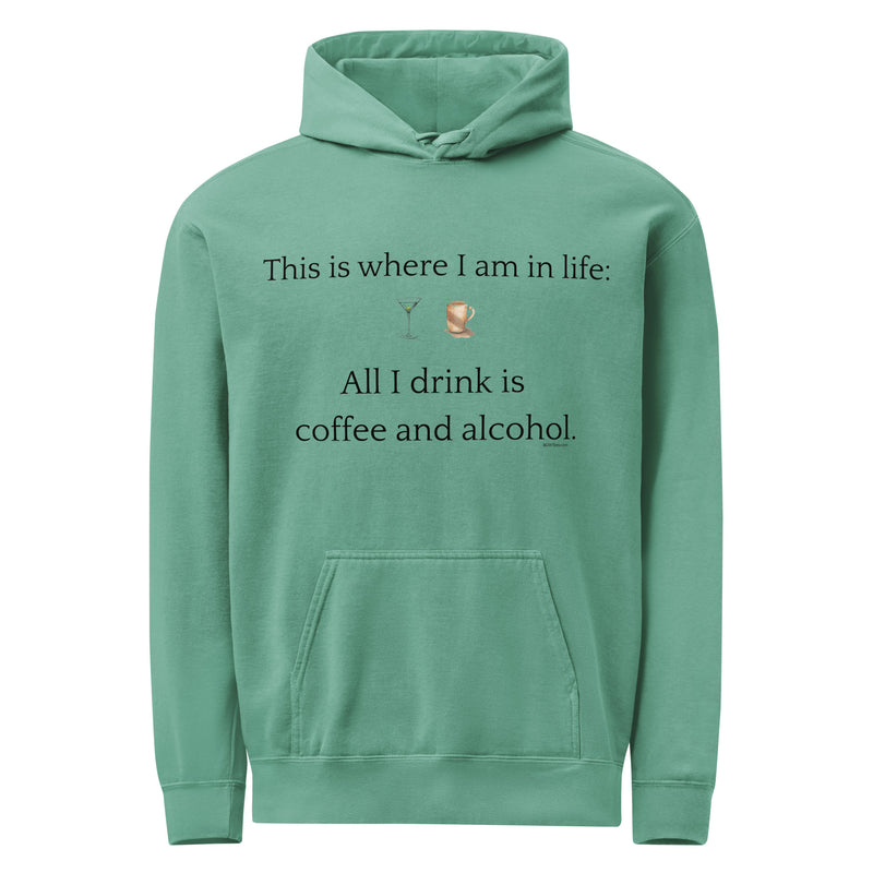 This is Where I am in Life - Unisex garment-dyed hoodie-zoom-