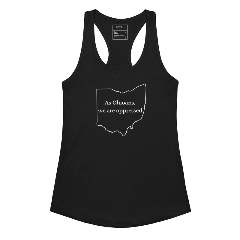 Ohioans are Oppressed - Women’s fitted racerback tank top-zoom-