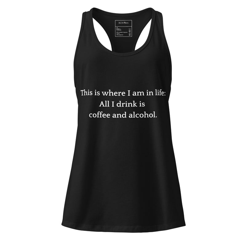 This is Where I am in Life - Women’s fitted racerback tank top-zoom-