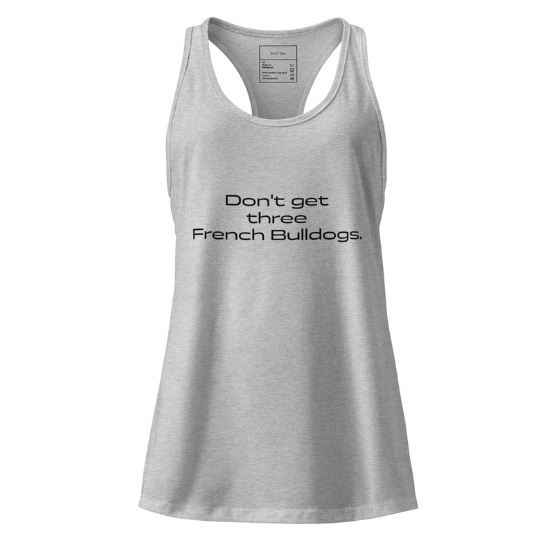Three French Bulldogs - Women’s fitted racerback tank top-zoom-
