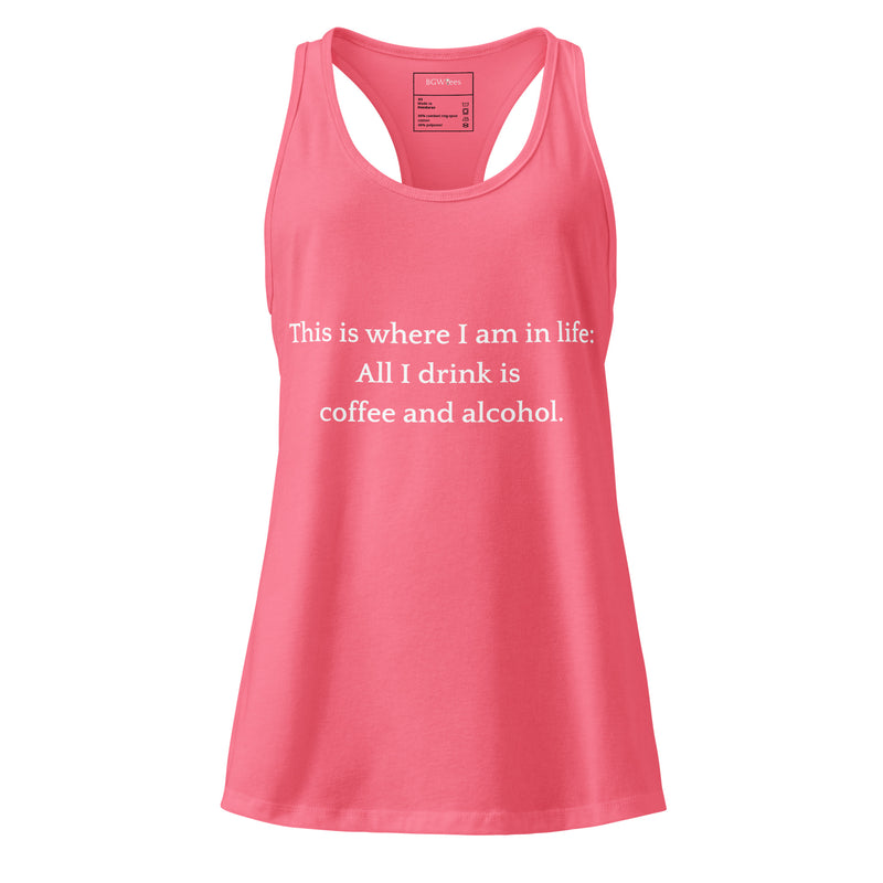 This is Where I am in Life - Women’s fitted racerback tank top-zoom-