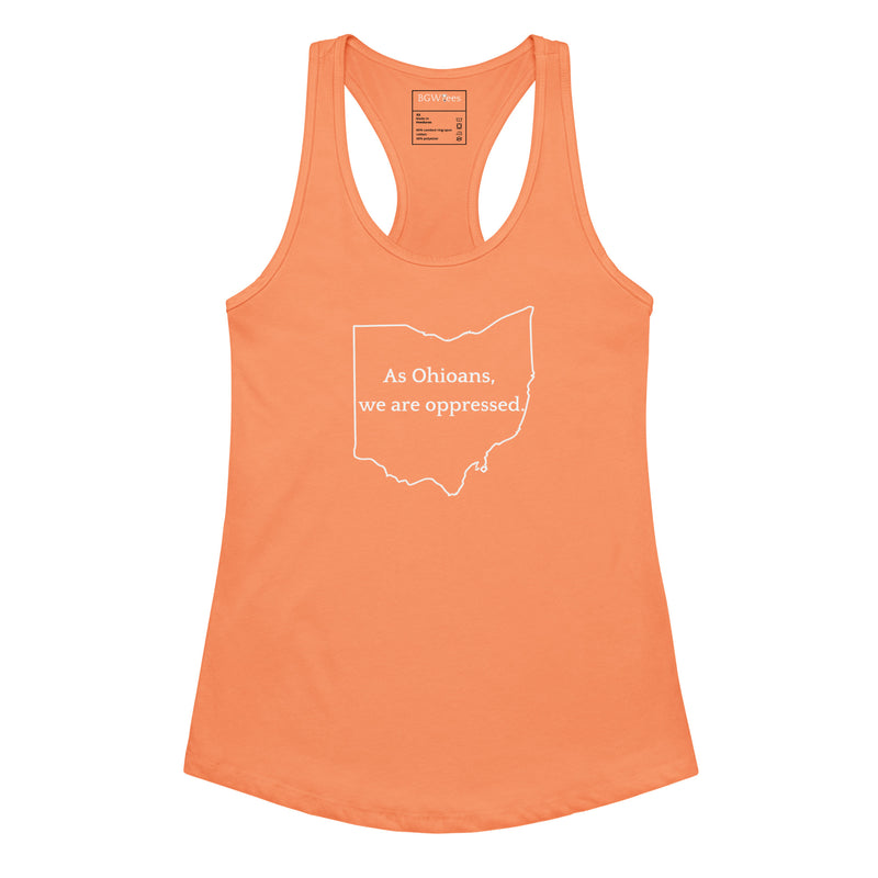 Ohioans are Oppressed - Women’s fitted racerback tank top-zoom-