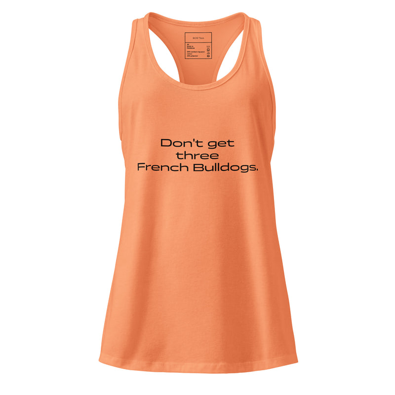 Three French Bulldogs - Women’s fitted racerback tank top-zoom-