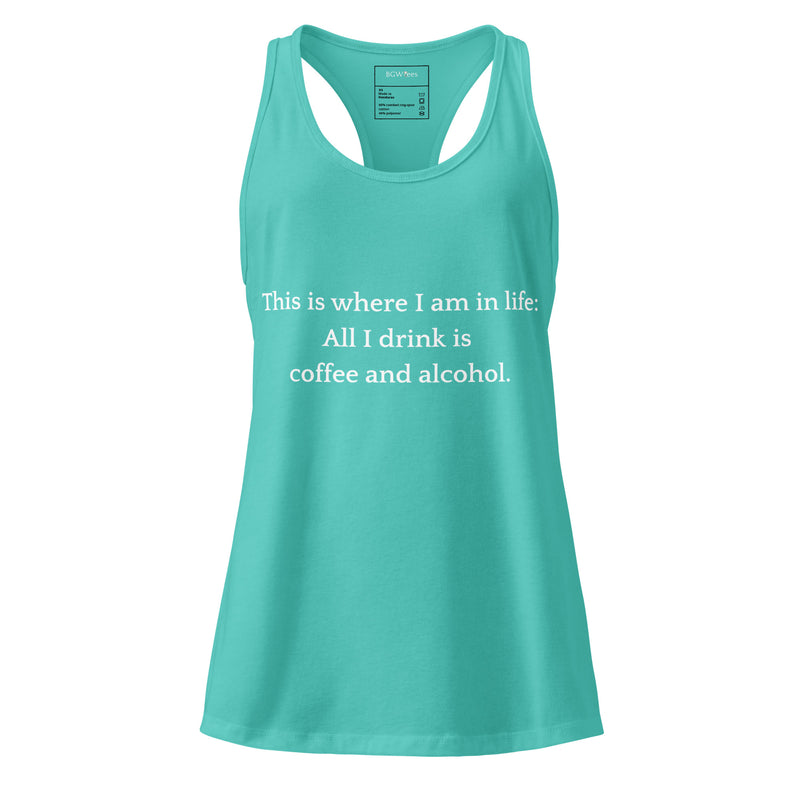 This is Where I am in Life - Women’s fitted racerback tank top-zoom-