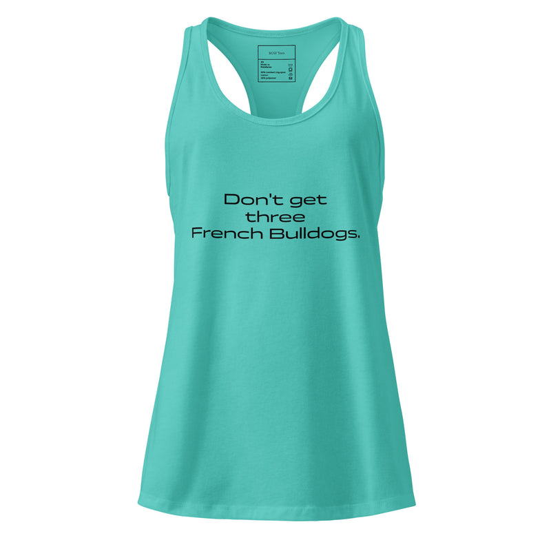 Three French Bulldogs - Women’s fitted racerback tank top-zoom-
